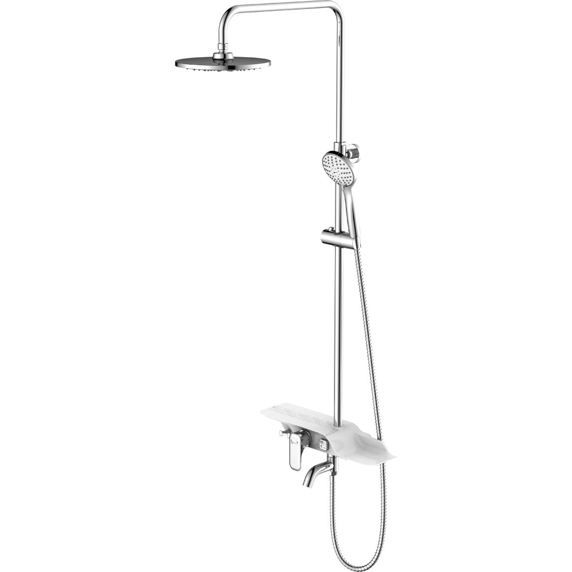 Смеситель для ванны с верхней душевой лейкой с пов. изливом 96 мм Lemark Tropik, LM7003C