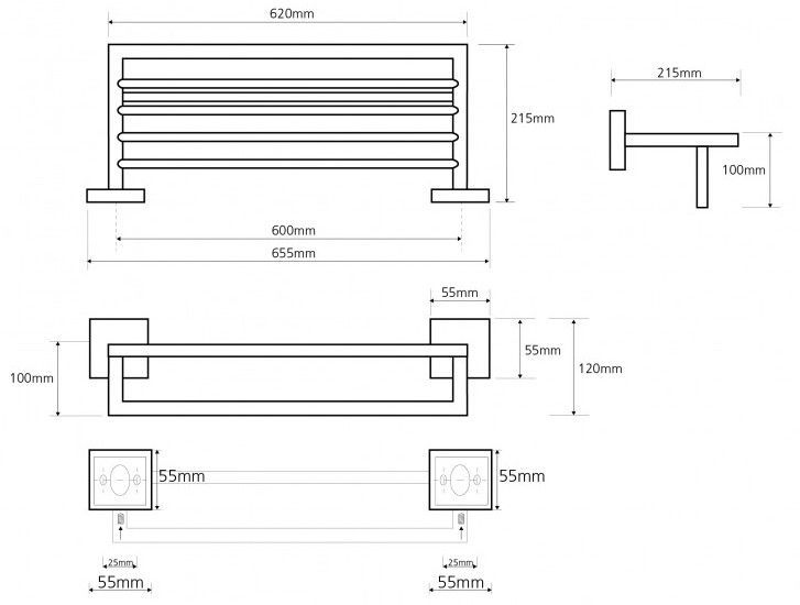 Полочка для полотенец 60 см Bemeta Beta, 132205072