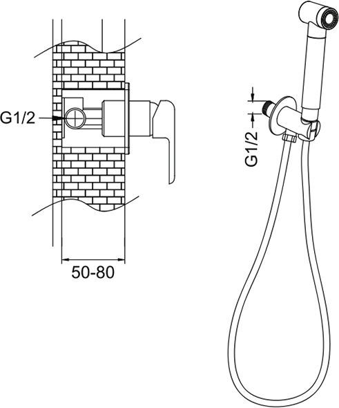 Гигиенический душ Rose, R2105F