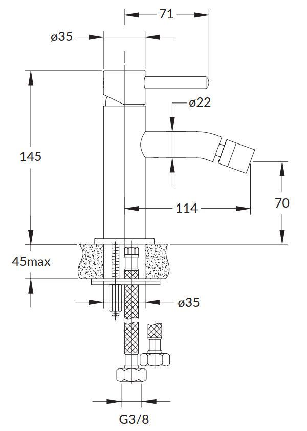 Смеситель для биде Omnires Y, Y1220BL