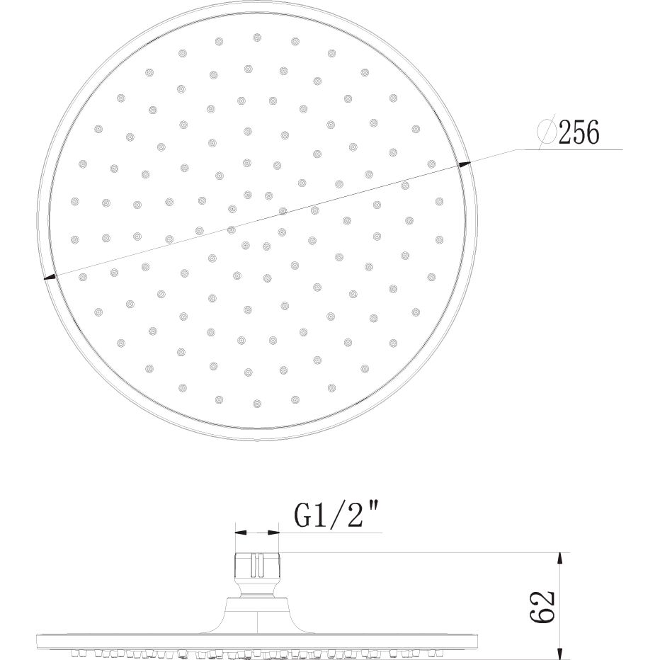 Лейка душевая верхняя круглая 256 мм Lemark, LM8131C