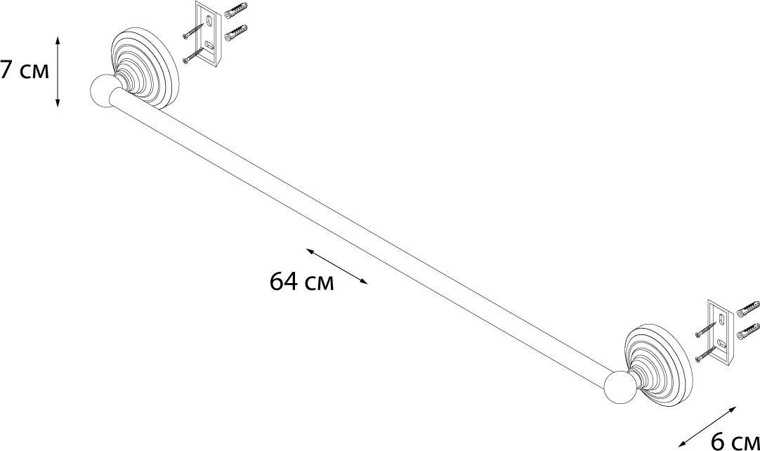 Полотенцедержатель трубчатый Fixsen Retro 60 см, FX-83801