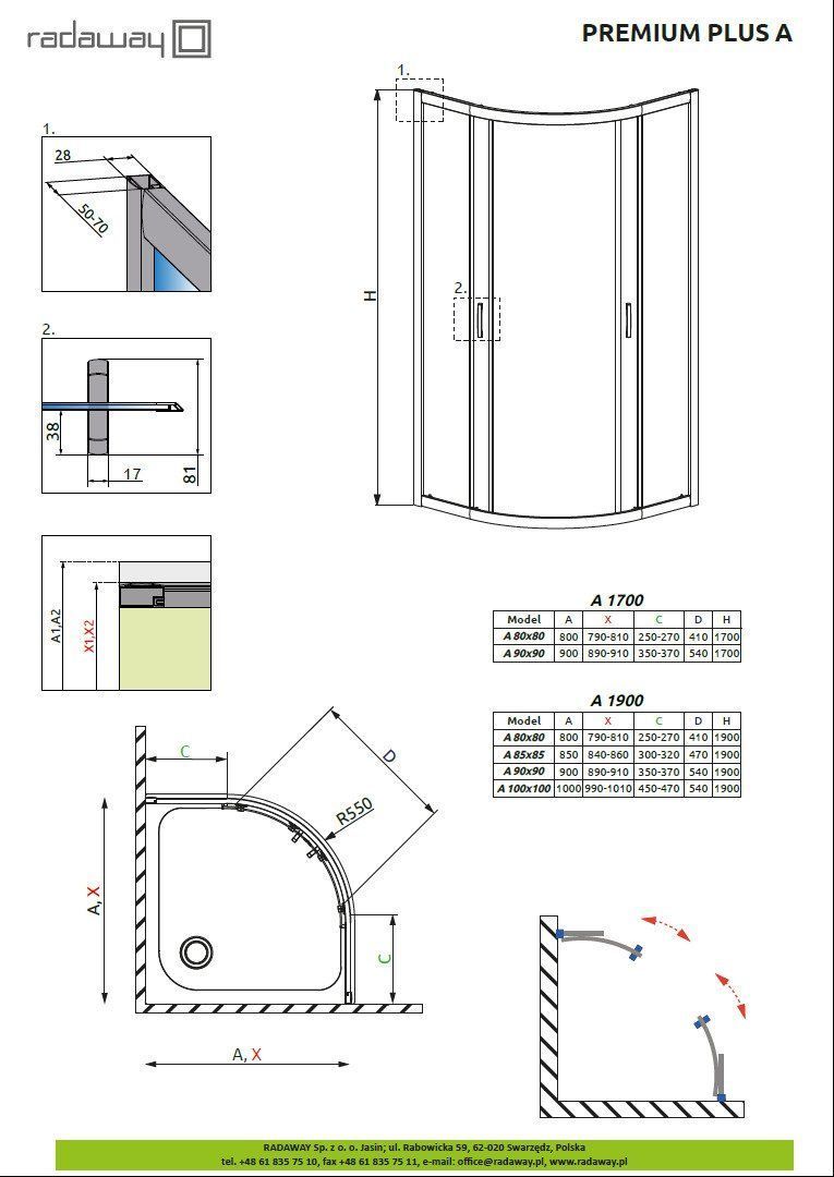 Душевая кабина Radaway Premium Plus A 1900