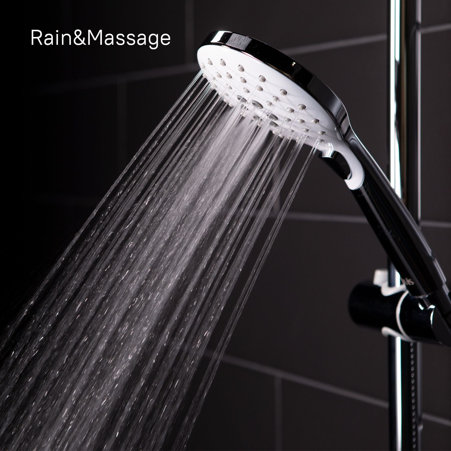 Душевой гарнитур с верхней лейкой, белый, Iddis Ray, RAYSW3Fi76