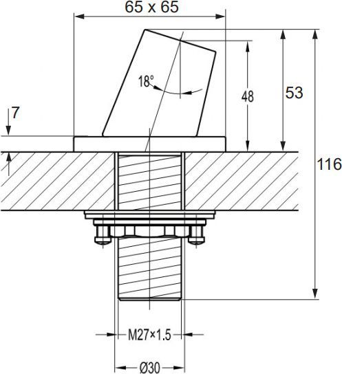 Переходник-держатель душевой лейки для ванны Omnires, H13BL