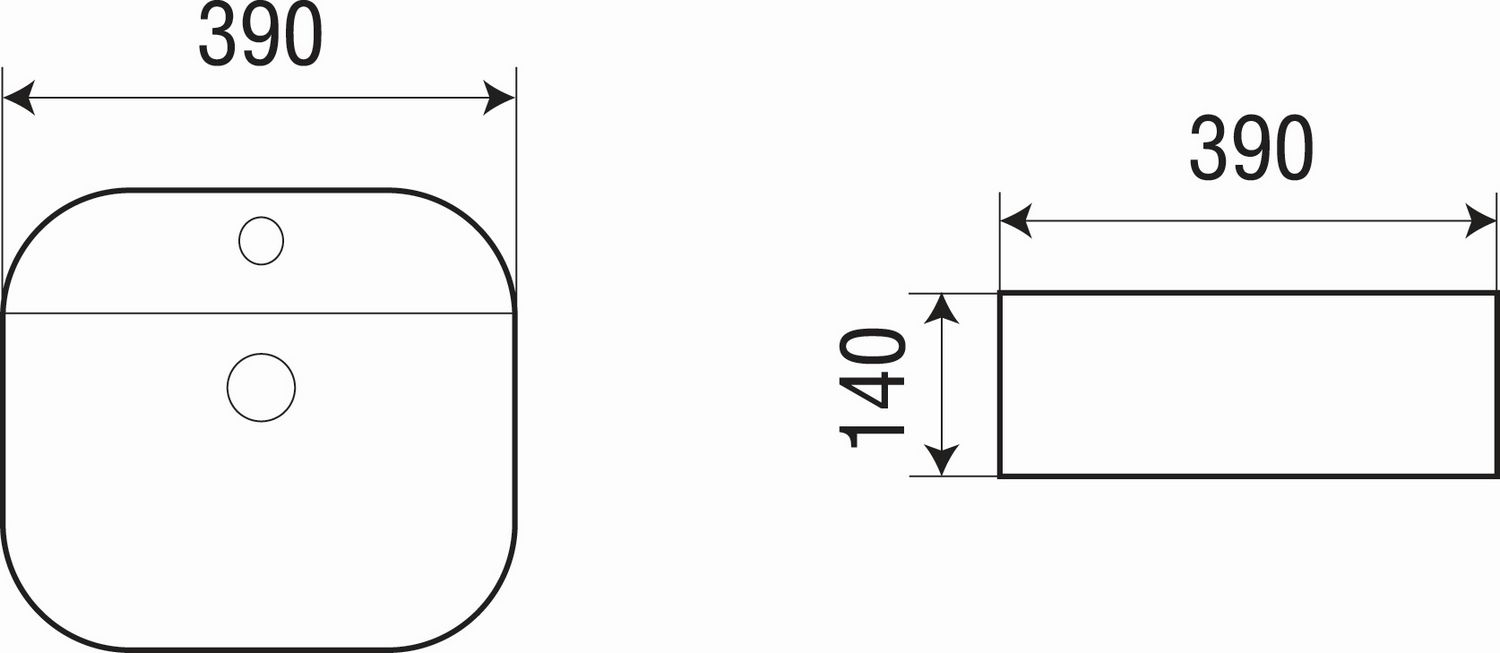 Раковина накладная WeltWasser ELBACH 2230 39x39