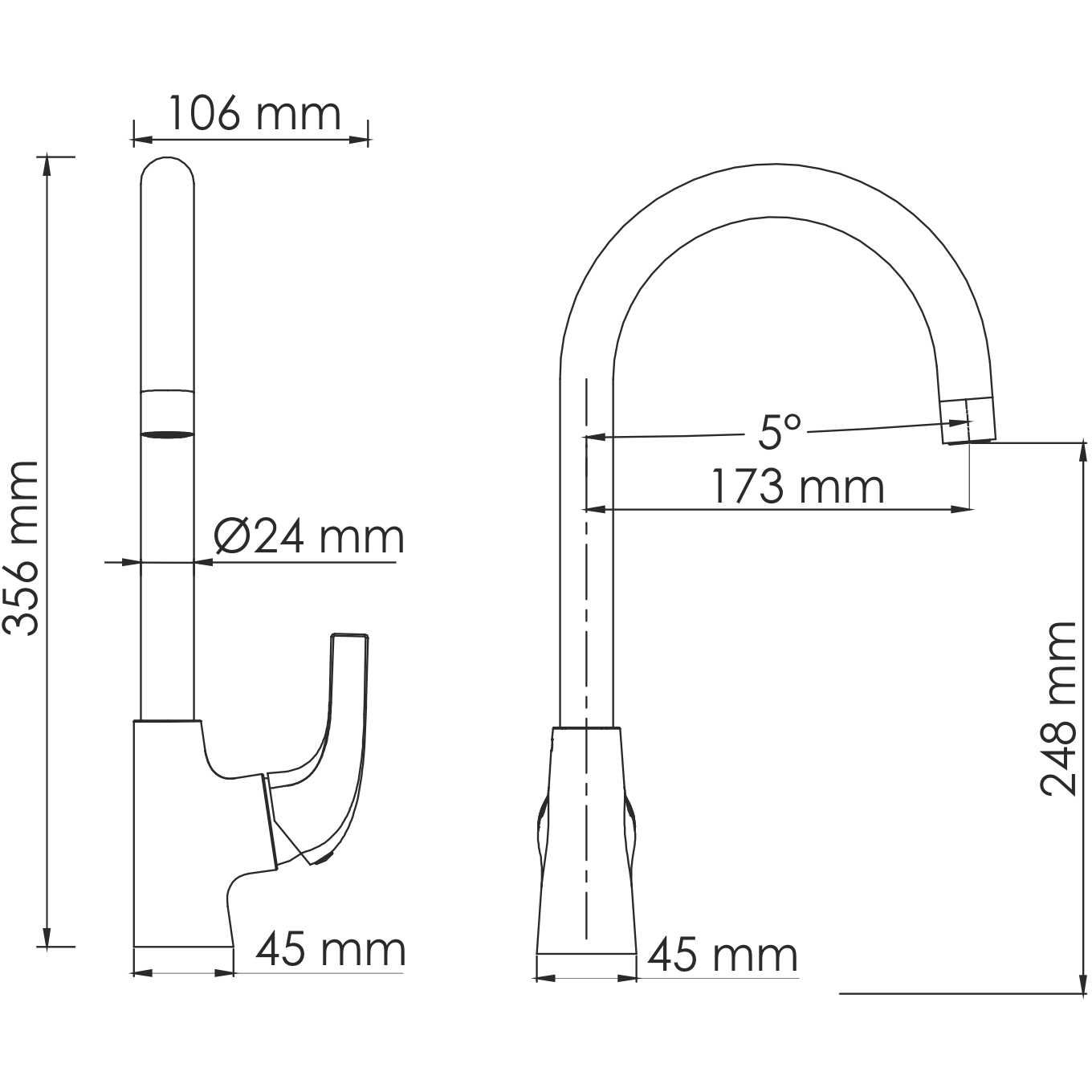 Смеситель для кухни WasserKRAFT Sauer, 7107