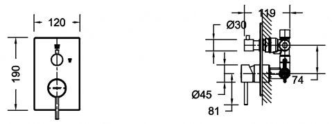 Накладка для смесителя скрытого монтажа Bravat Arc (2 функции) P69193C-2