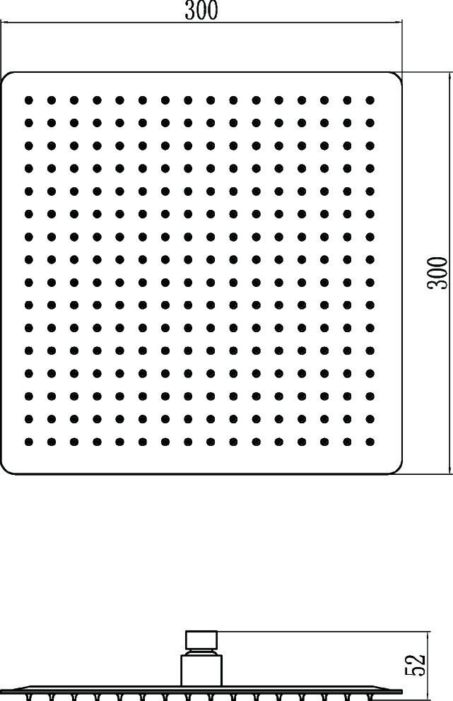 Душевая лейка потолочная 30x30 см Ledeme L014-30