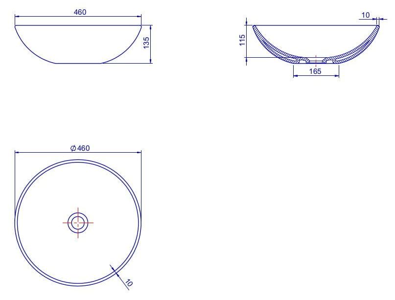 Умывальник на столешницу CeraStyle Zero 46, OC052E81W00