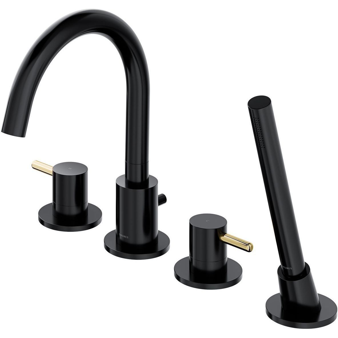 Смеситель для ванны на 4 отверстия Omnires Y, Y1232BLGL