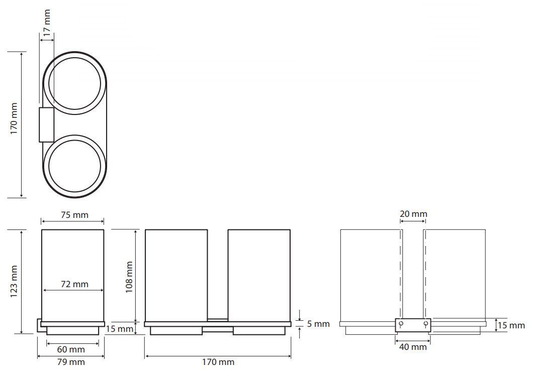 Двойной держатель зубных щеток Bemeta Galla, 108110020