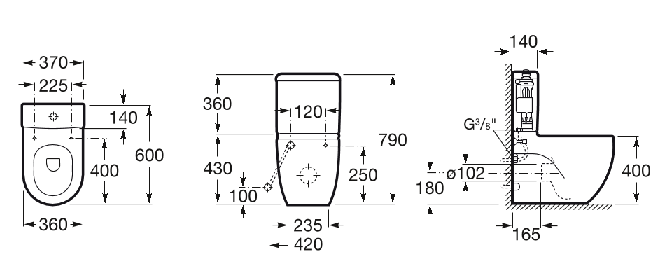 Унитаз напольный Roca N-Meridian Compact, A342248000