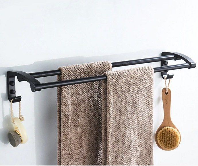 Полотенцедержатель двойной (черный) Ledeme L5509