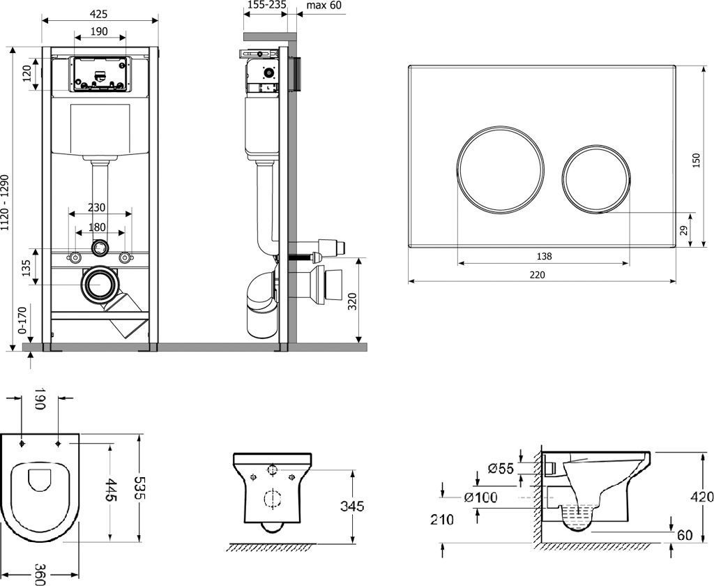 Комплект 6 в 1 Lavinia Boho Relfix Grance Hill Rimless, 87561025