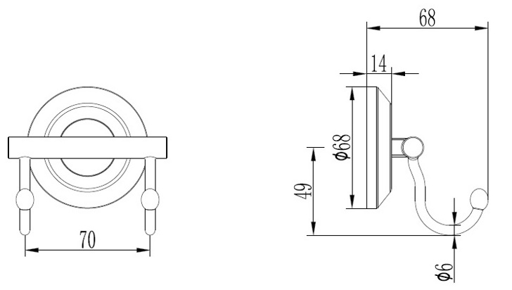 Крючок двойной хром/золото Ledeme L204-2