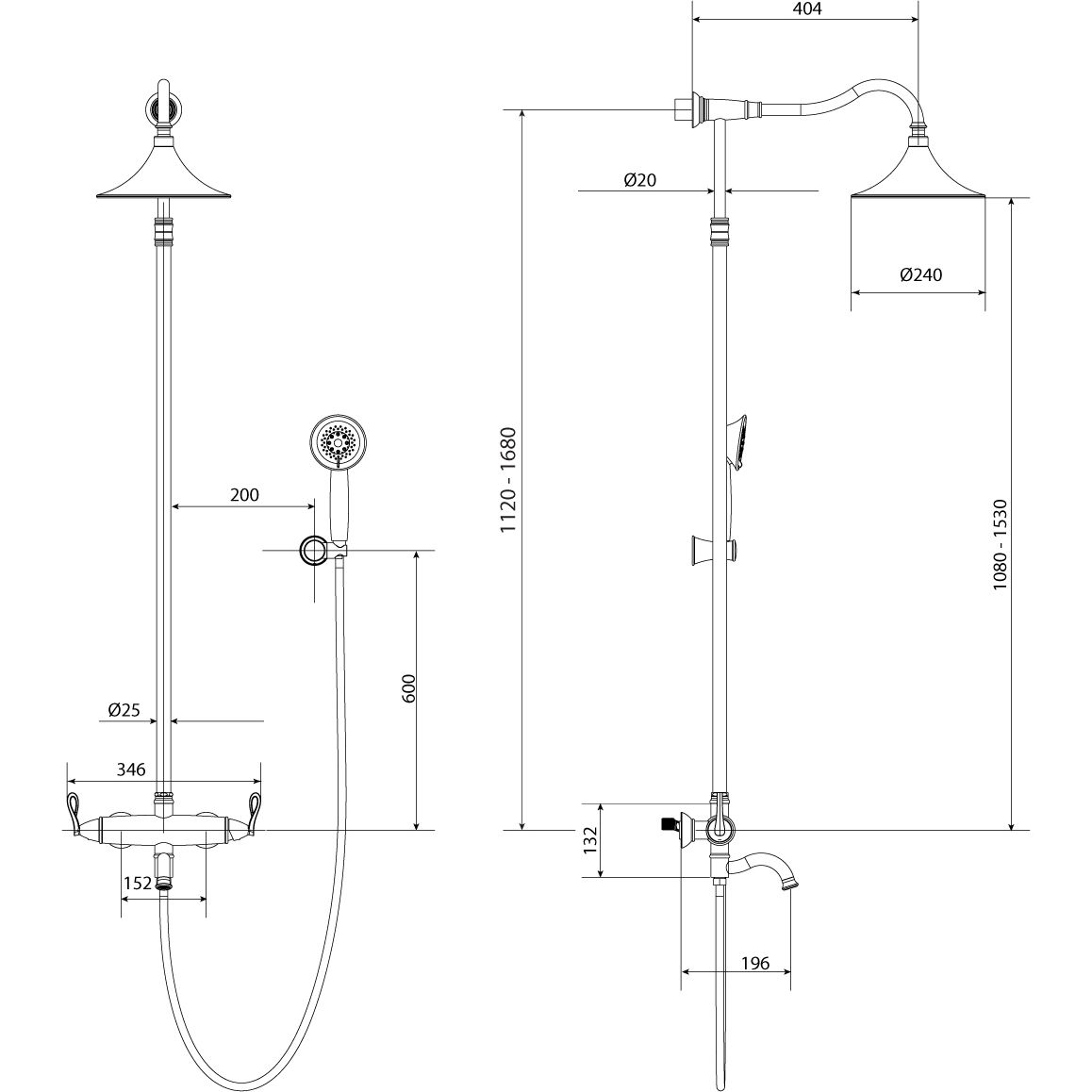 Смеситель для ванны с верхней душевой лейкой с поворотным изливом Lemark Prime, LM6162BRG