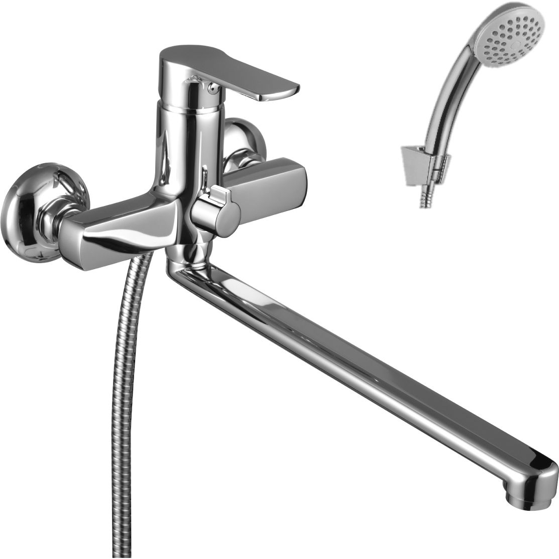 Смеситель универсальный с плоским изливом 300 мм с аксессуарами Lemark Plus Grace, LM1551C