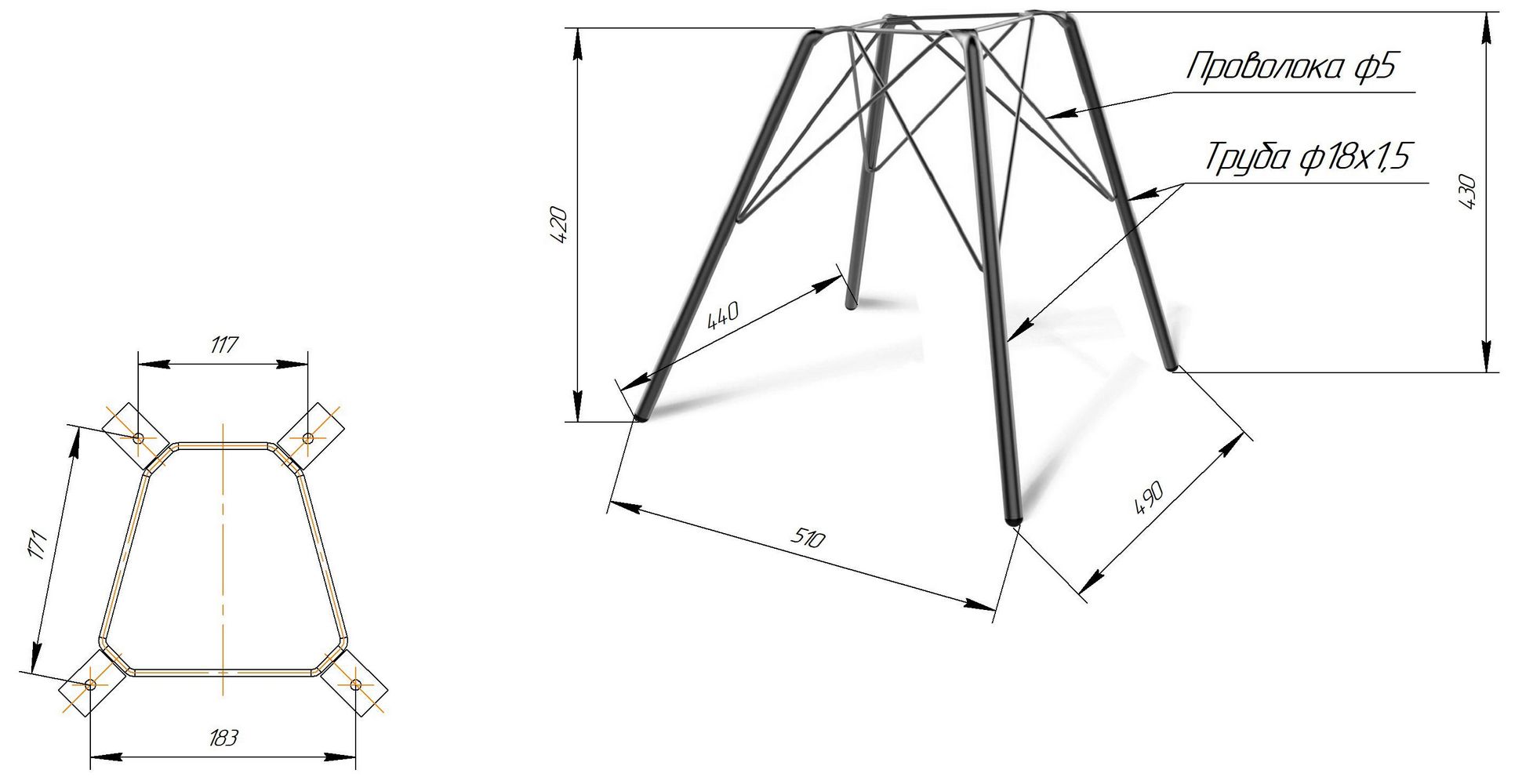 Столик журнальный Sheffilton SHT-S37/ЛДСП 60/60 медный металлик/дуб сонома, 985611