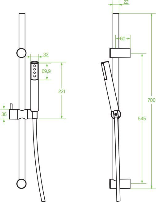 Душевой гарнитур Laveo Pretto хром, NLP_01A2