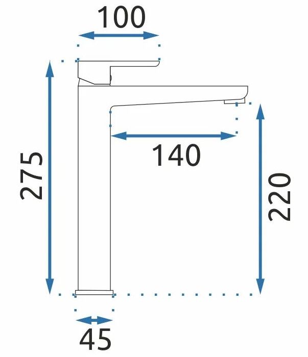 Смеситель для умывальника высокий Rea Orix Gold, REA-B7779