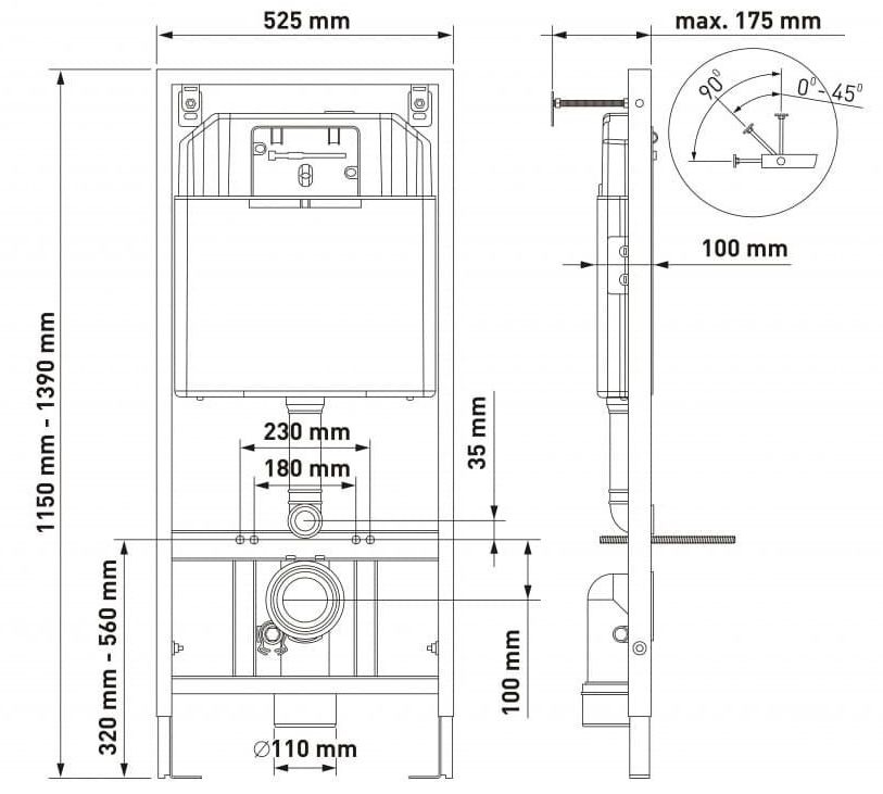 Комплект Berges Novum, кнопка L3 хром глянец, унитаз Puma XXL Rimless, сиденье Toma Slim, 043245