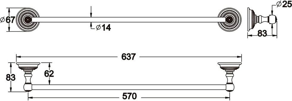 Полотенцедержатель Rose, RG1417Q