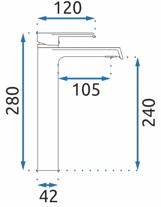Смеситель для умывальника высокий Rea Hass Black, REA-B9966