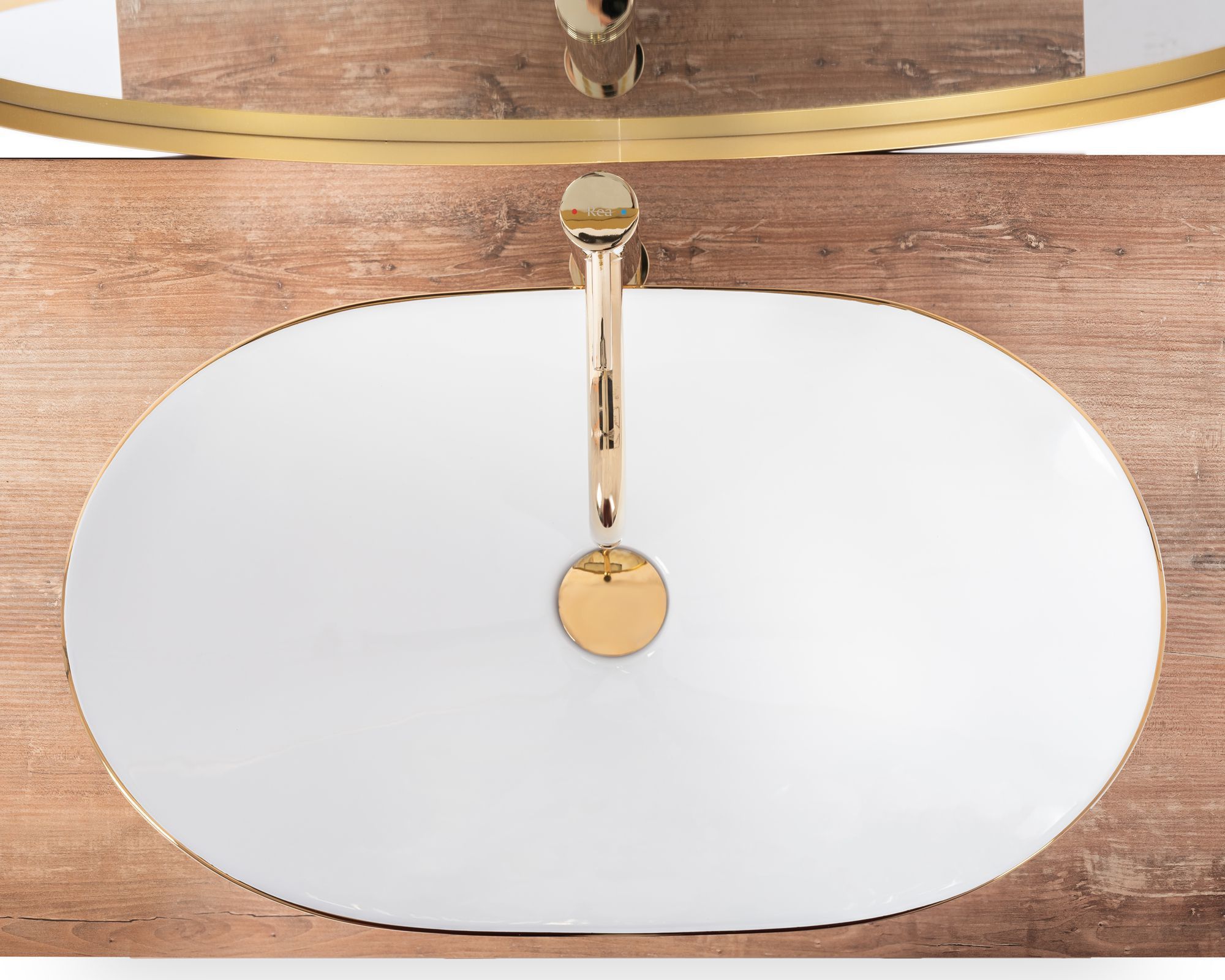 Умывальник Rea Royal Gold Edge 61.5x35.5, REA-U8570