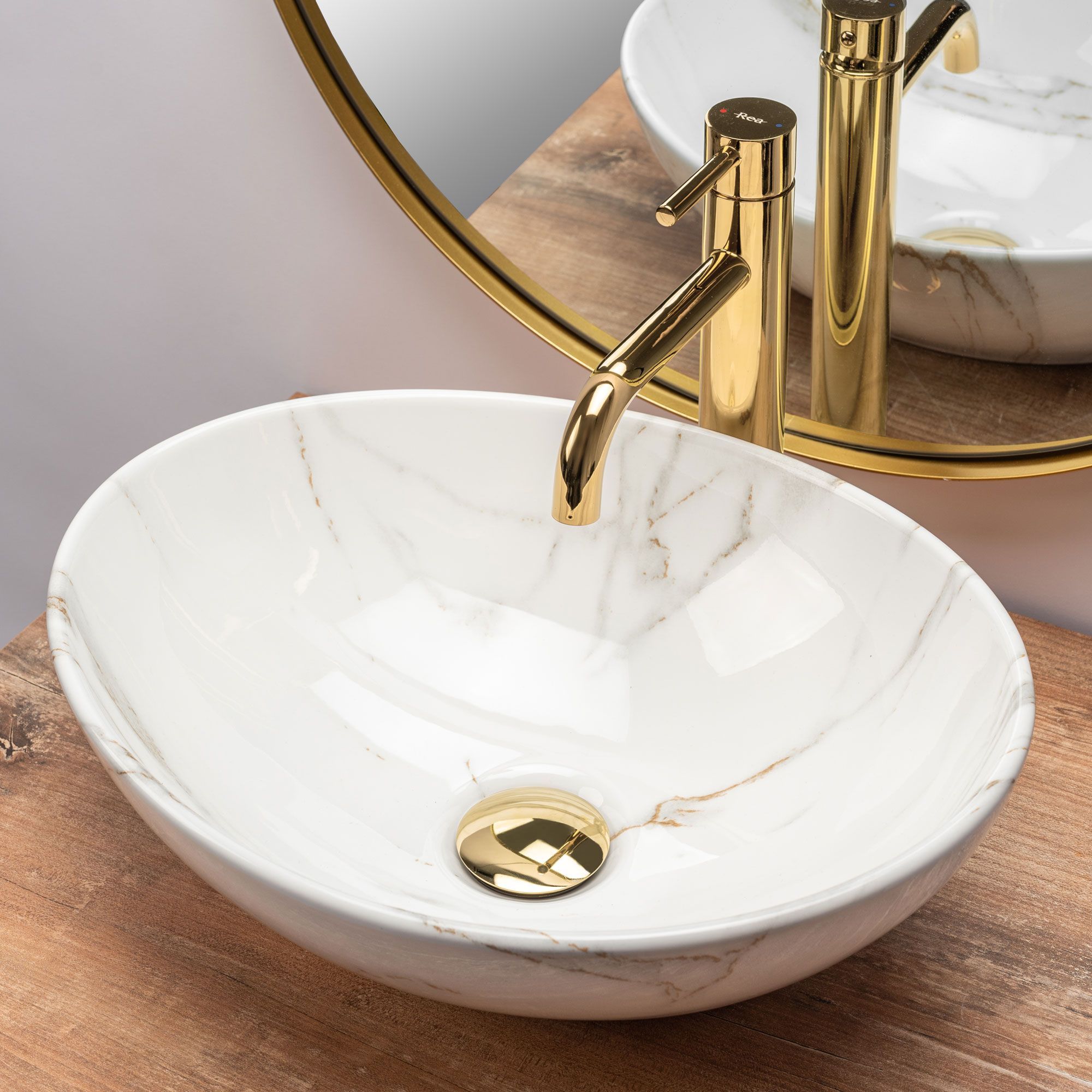 Умывальник Rea Sofia Shiny Aiax 41x34.5, REA-U6597