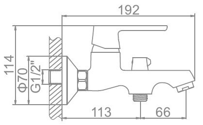 Смеситель для ванны белый/хром с цветной накладкой Ledeme L3253W