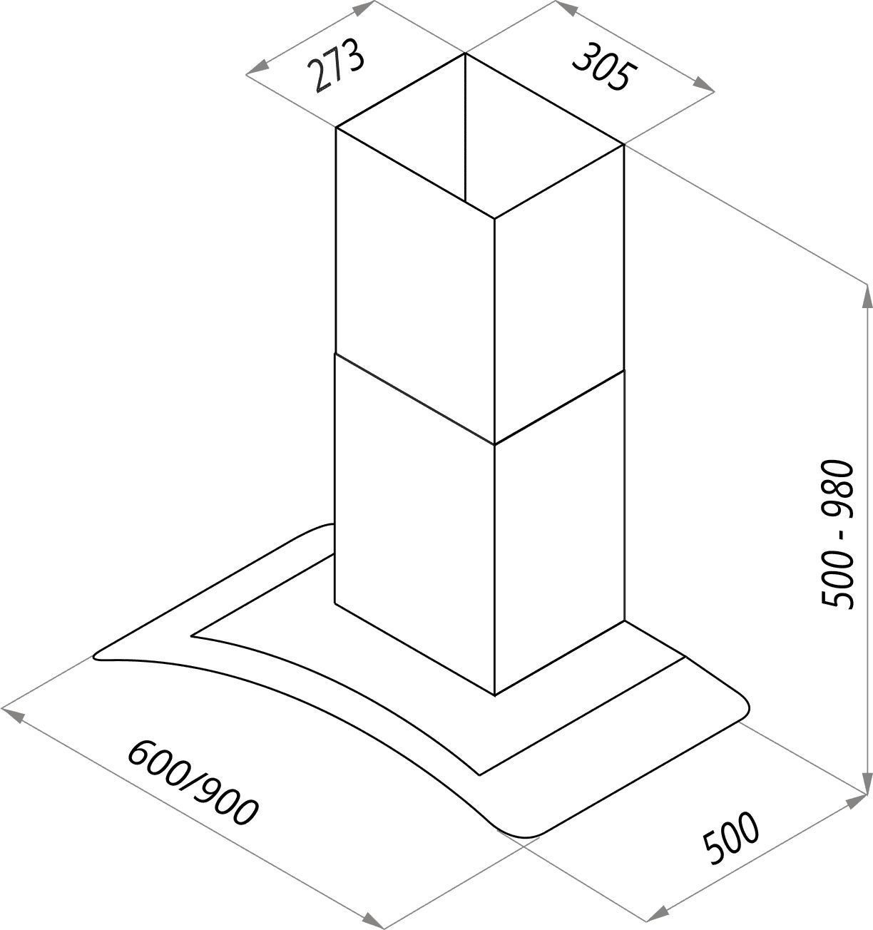 Кухонная вытяжка Maunfeld Ancona PlusA 60 нержавеющая сталь/прозрачное стекло