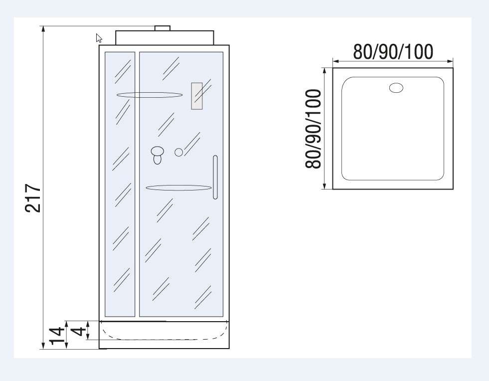 Душевая кабина квадратная River TANA
