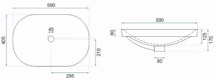 Умывальник Rea Arleta 59x40.5, REA-U8700