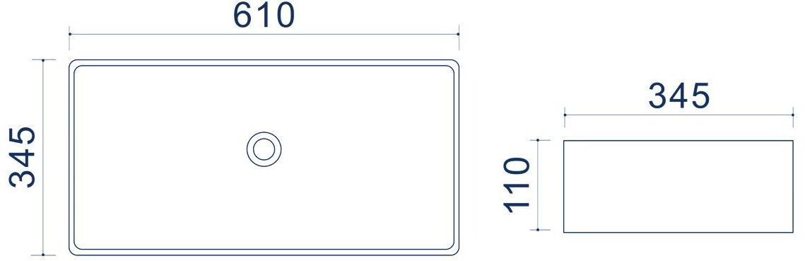 Накладной умывальник Uptrend Athena 60x34.5, TR41206