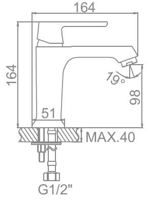 Смеситель для умывальника Ledeme L1077