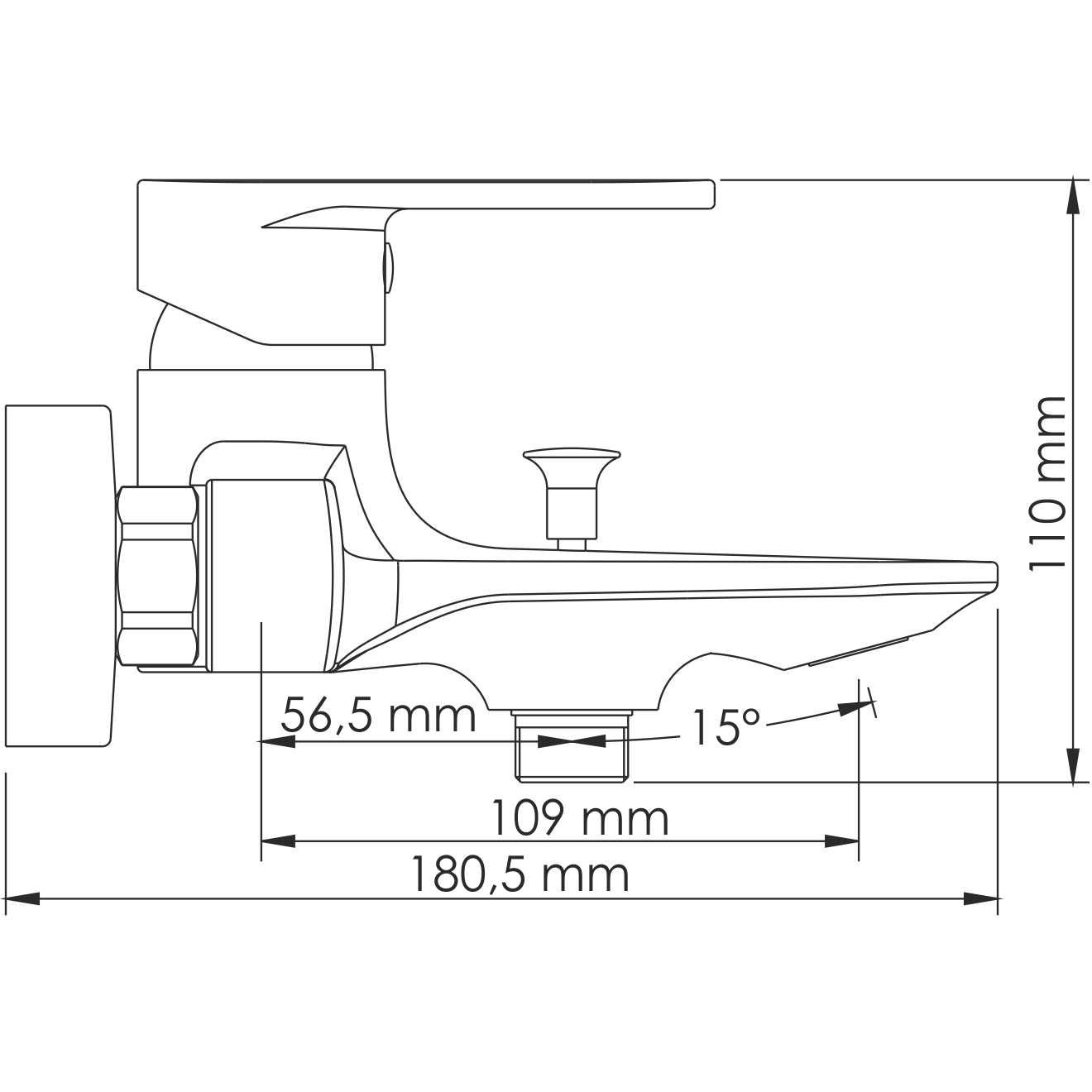 Смеситель для ванны с коротким изливом WasserKRAFT Elbe, 7401