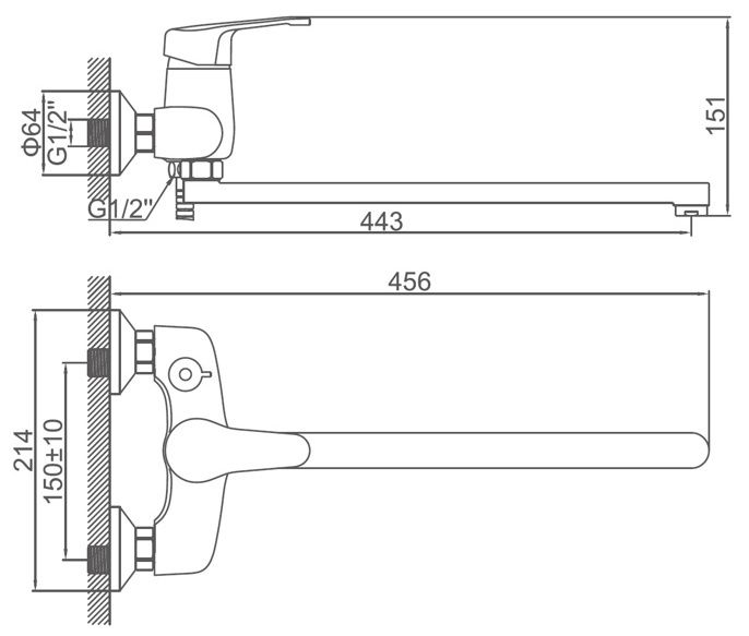 Смеситель для ванны Ledeme L2232