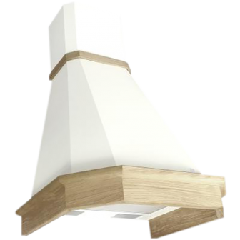 Кухонная вытяжка Elikor КАМИН ГРАНЬ 60П-650-П3Л (белый/дуб неокрашенный), 840764