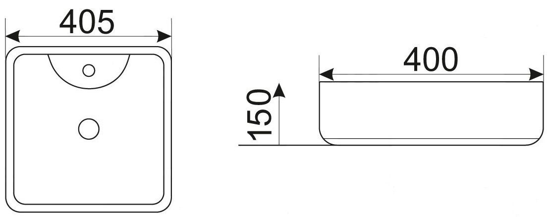 Раковина для ванной Ceramalux 40x40, 9443