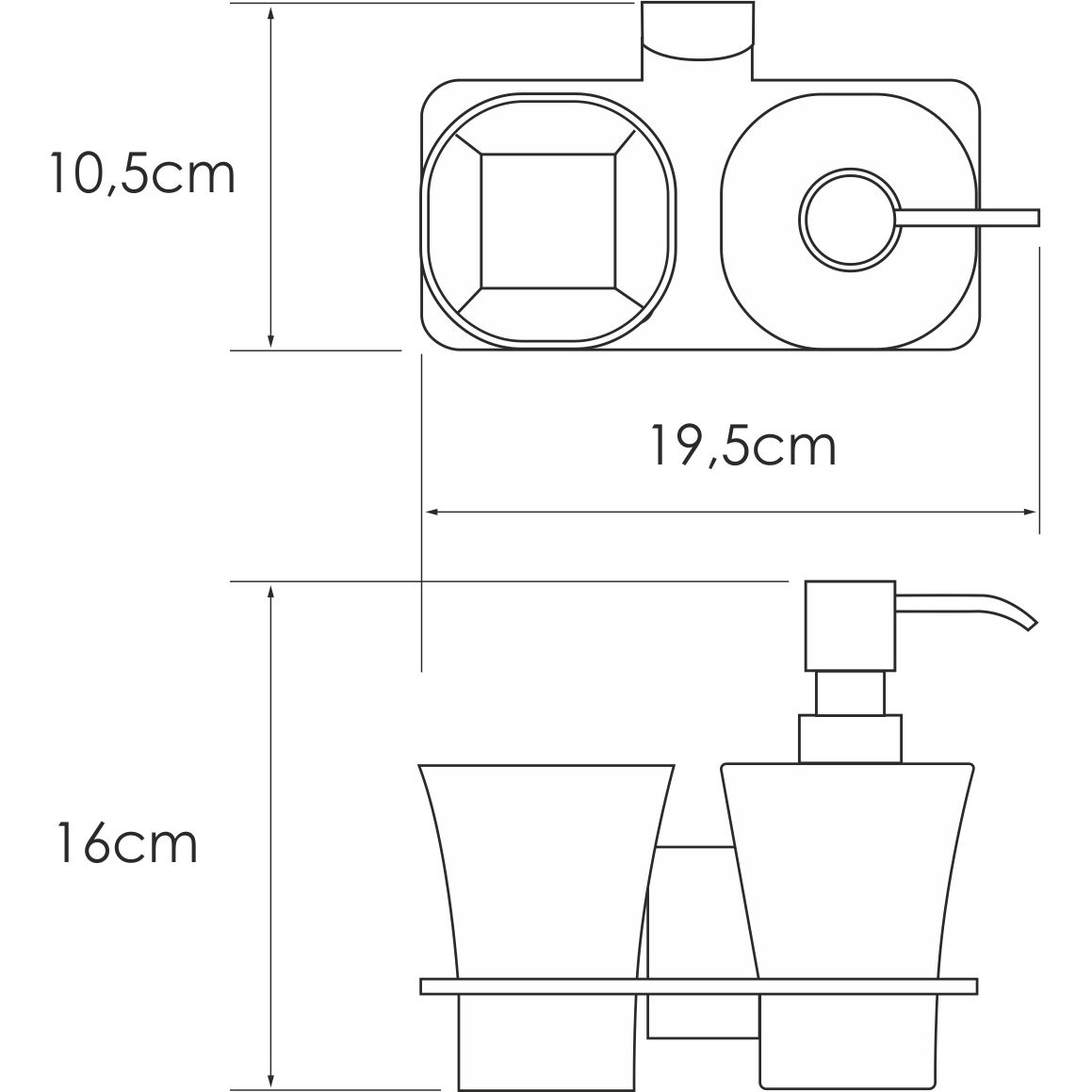 Держатель стакана и дозатора WasserKRAFT Leine, K-5089