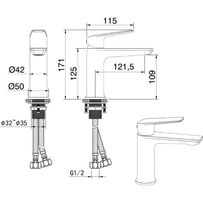 Смеситель для умывальника Vivi Felice 0130