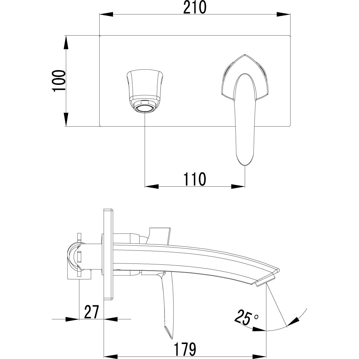 Смеситель для умывальника встраиваемый Lemark Mars, LM3526C