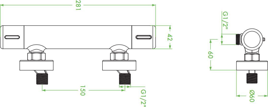 Смеситель для душа Laveo Pretto термостатический черный, BAO_74TD