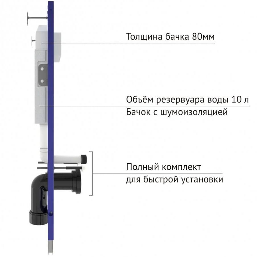 Комплект Berges Novum, кнопка D5 белая/хром, унитаз Gamma, сиденье Gamma, 042419