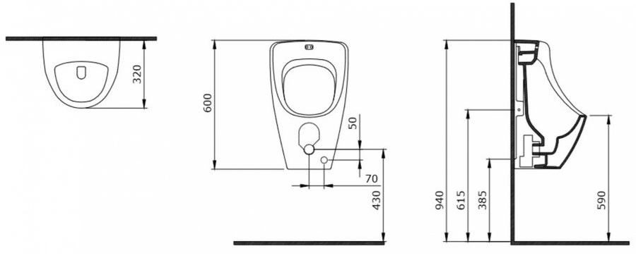 Писсуар Bocchi Taormina Arch белый, 1383-001-0130