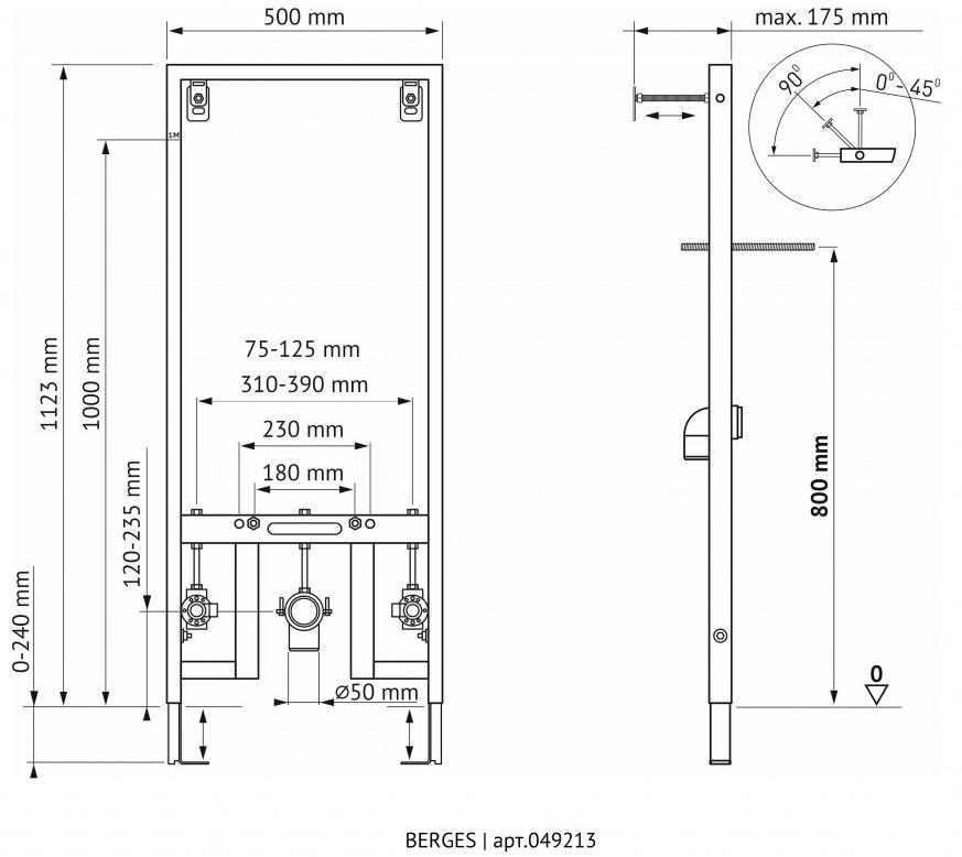 Рама для биде Berges Novum, 049213