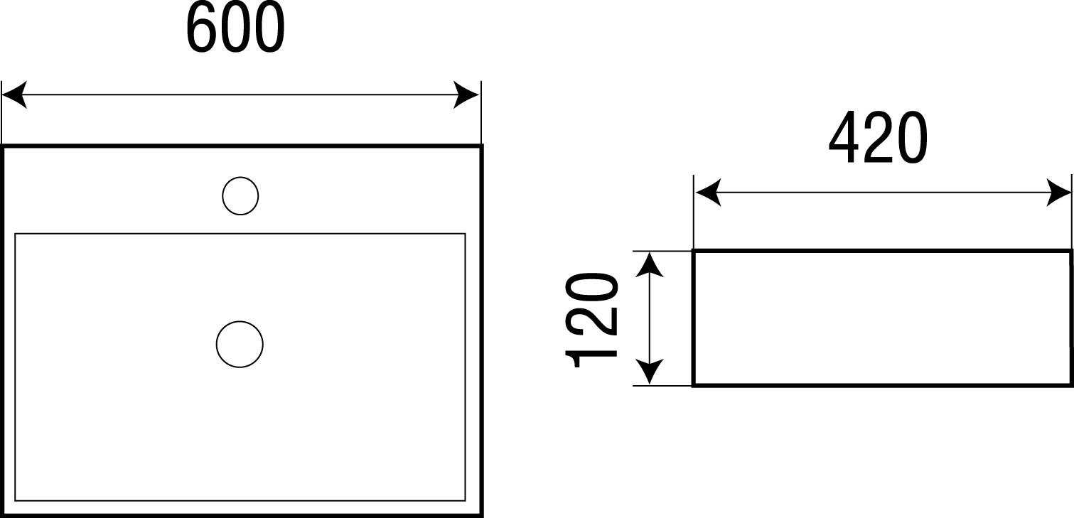 Раковина накладная WeltWasser ELBACH 2173 M845 60x42
