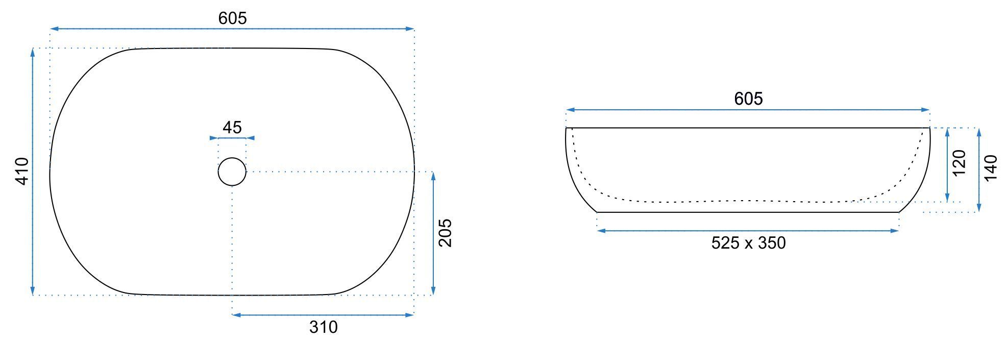 Умывальник Rea Cleo 60.5x41, REA-U0024