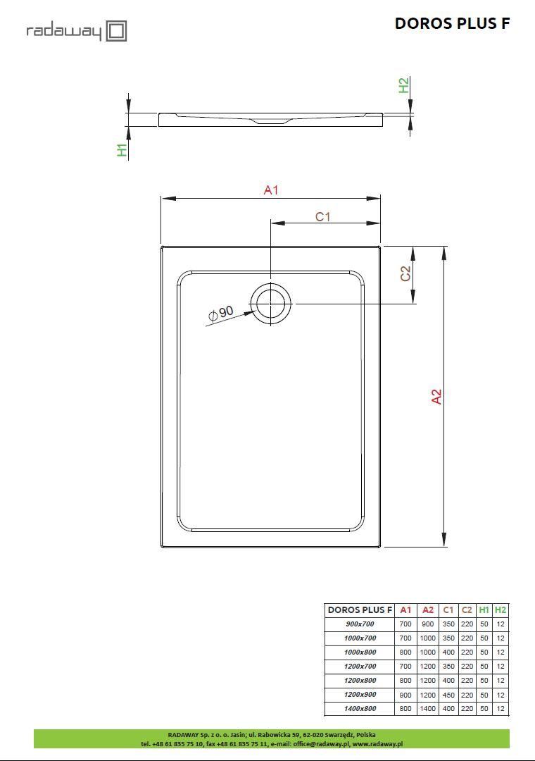 Душевой поддон Radaway Doros Plus F